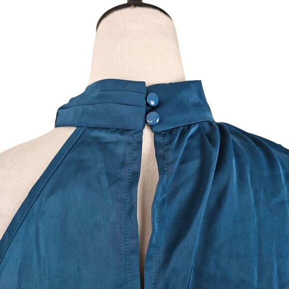 BTFBM Womens Med Sleeveless Halter Maxi Dress Elastic Waist & Button Closure - Picture 6 of 9